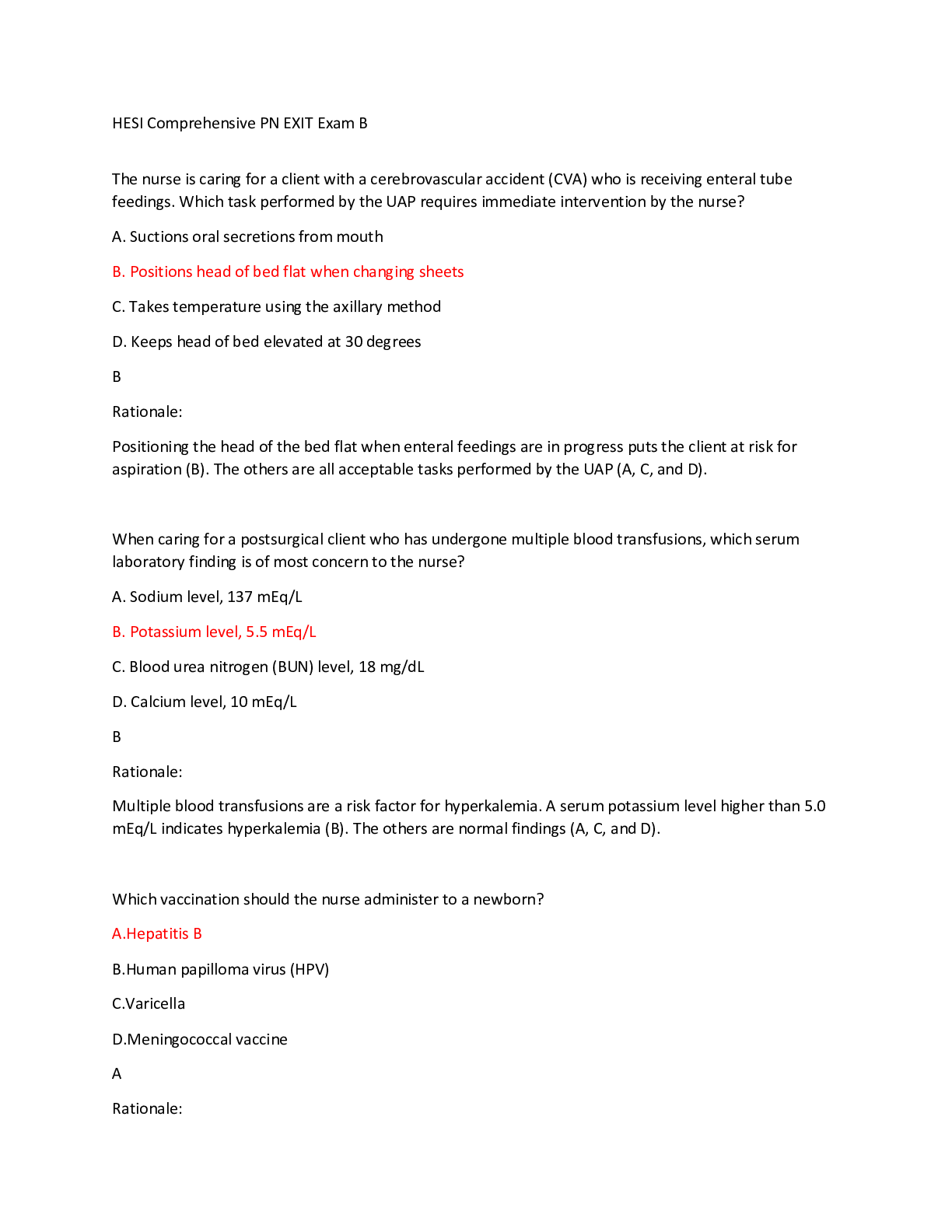Preview image for HESI PN EXIT EXAM COMPREHENSIVE-Verified